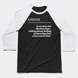 Onsra / Etymology Lover Typography Design Baseball T-Shirt